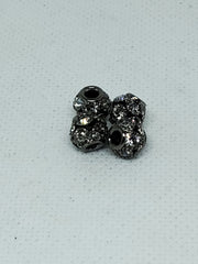 4pc Black Crystal Spacer Beads