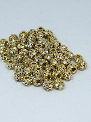 4pc Gold & Crystal Spacer Beads