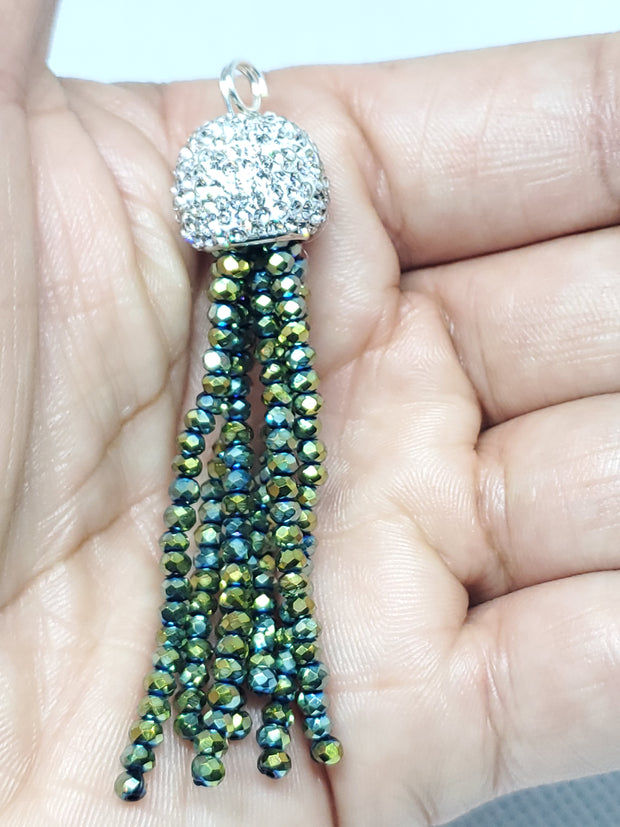 Facet Glass Bead Tassel