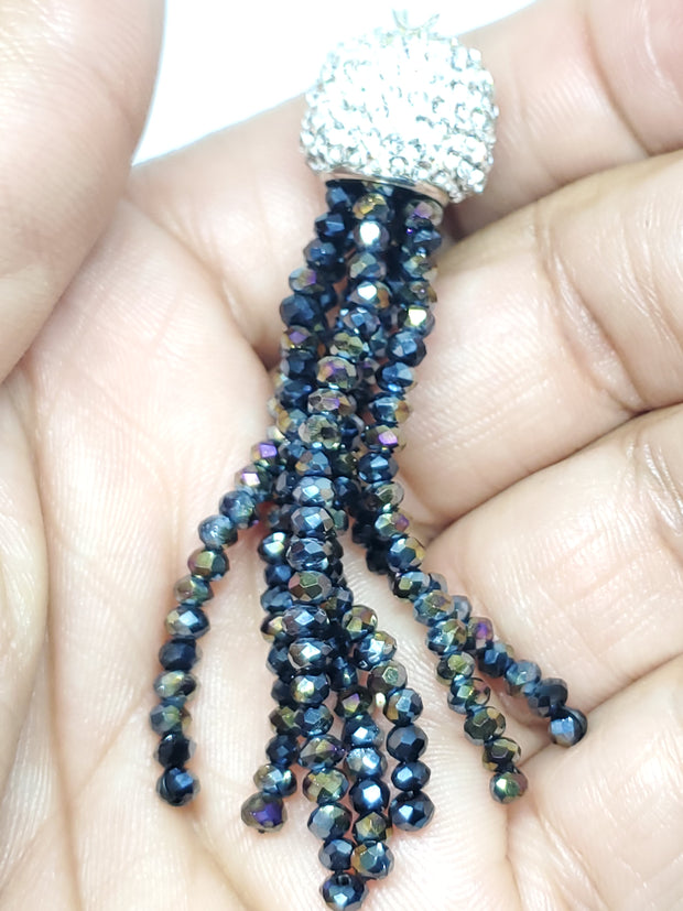 Facet Glass Bead Tassel