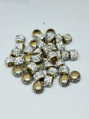 5pc Gold Crystal Spacer Beads