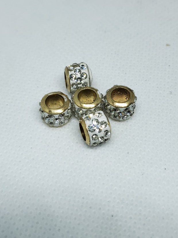 5pc Gold Crystal Spacer Beads