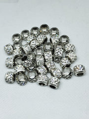 5pc Silver Crystal Spacer Beads