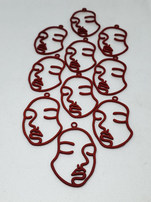 Rubber Lacquer Hollow Face Charm