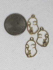 Mini Hollow Face Charm 3pc Set