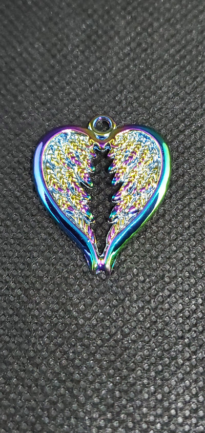 Multicolor Heart Angel Wings