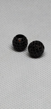 CZ Diamond Ball Spacer Beads 2pcs