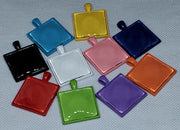 25mm Colorful Square Bezel Trays w/o Crystals