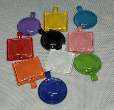 25mm Colorful Round & Square Mixed Bezel Trays w/o Crystals