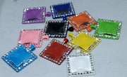 25mm Colorful Square Bezels Trays w/Clear Crystals