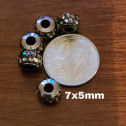 5pc Gun Metal Black Crystal Spacer Beads